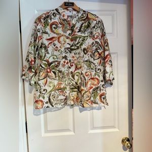 Alfred Dunner Sheer floral Blouse size 12. Like new